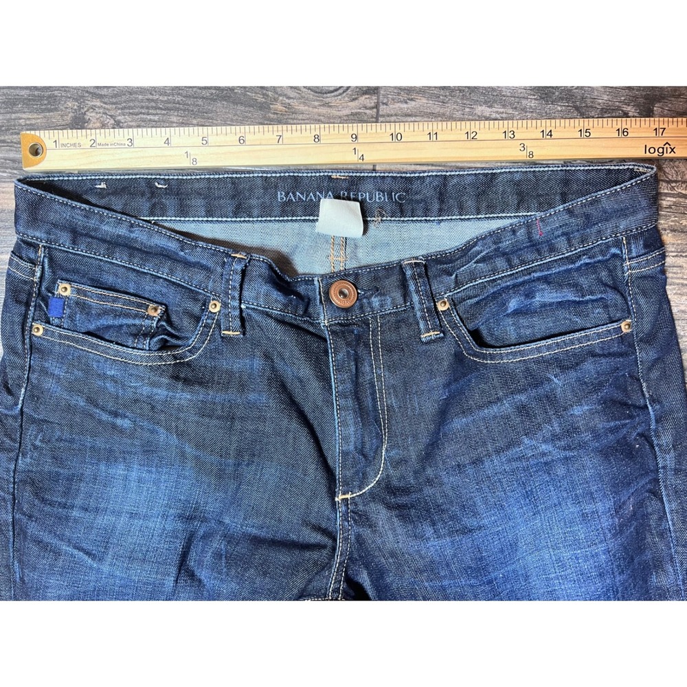 Banana Republic Mens Size 31 Straight Fit Dark Wash Denim‎ Jeans Preppy Rodeo - Picture 3 of 10